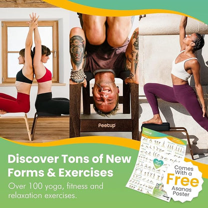 FeetUp - The Original Yoga Headstand Bench, Vegan Handstand Trainer Bench and Stand, Strength Training Inversion Equipment for Relaxation and Strength, Includes App & Starter Kit, #1 Worldwide