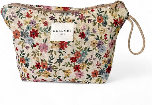 Large Travel Toiletry Bag for Women – Boho Makeup Bag Made in Spain – Floral Toiletries Organizer – Cruise, Beach & Road Trip Essentials – Gifts for Women (Multicolor Floral - BLUM, X-Large)