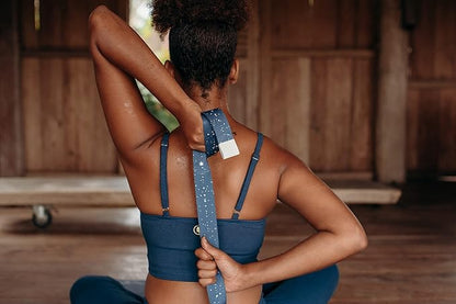 yogadesignlab YOGA DESIGN LAB | The Yoga Strap | Luxurious, Extra Long, Super Soft, Eco Printed | Studio Quality, Adjustable | Safely Stretch Further and Hold Longer | 8 ft Long