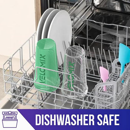 '-2 Pack- 28 oz Protein Shaker Bottles for Protein Mixes - 2x Wire Whisk | Leak Proof Shaker Cups for Protein Shakes | Protein Shaker Bottle | Shakers for Protein mix-Turquoise&Transparent