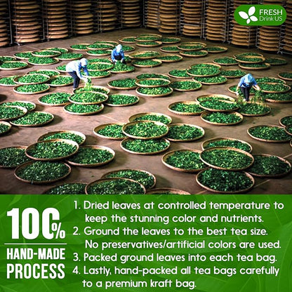 FreshDrinkUS Premium 60 Mango Leaf Tea Bags, 100% Natural & Pure. Loose Leaf Herbal Tea. No Sugar, No Caffeine, No Gluten, Vegan