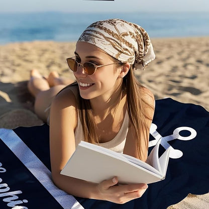 JML Personalized Beach Towel with Name, Custom Anchor Beach Towel, Customized Microfiber Pool Towel, Quick Dry & Absorbent Swim Towel for Adult,Anniversary, Birthday, Summer Holiday,Vacation