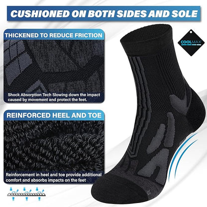 Hylaea Quarter Athletic Running Socks No Blister, Cushion Moisture Wicking Socks for Cycling Sport