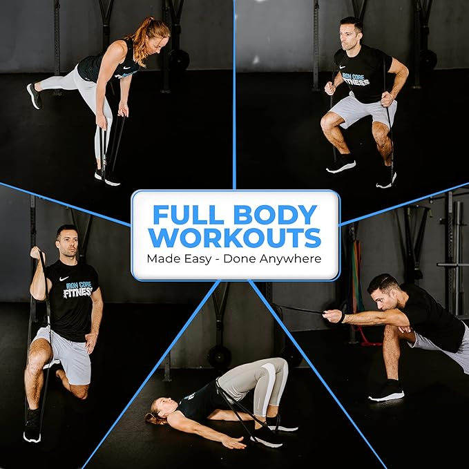 Pull Up Assistance Resistance Bands - Long Loop Power Bands for Men and Women - Strength Power Flexibility Training at Home & Gym - Ebooks & Workout Chart Included by Iron Core Fitness