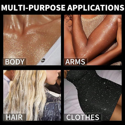 Hair Glitter Body Glitter Spray, 150ML Glitter Hairapray Silver Glitter Spray for Hair and Boday, Hair Glitter for Kids Women, Body Shimmer Festival Rave and Makeup 4.2 Fl Oz