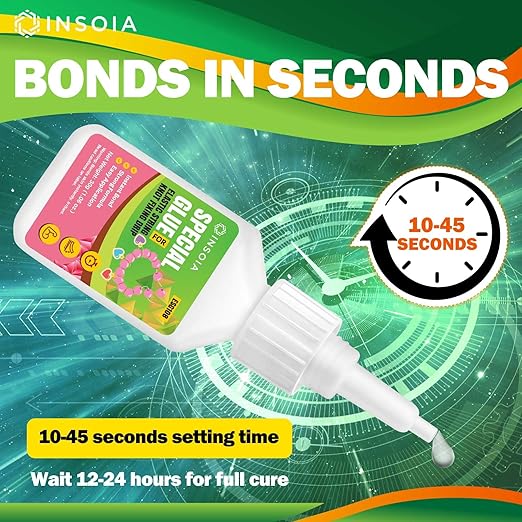 Bracelet Jewelry Glue for Elastic String, 30g Clear Elastic Knot Fixing Drip Adhesive for Bracelet String, Clay Beads, Rhinestones, Jewelry Making Kit ??Waterproof, Flexible, Non-Toxic Craft Glue