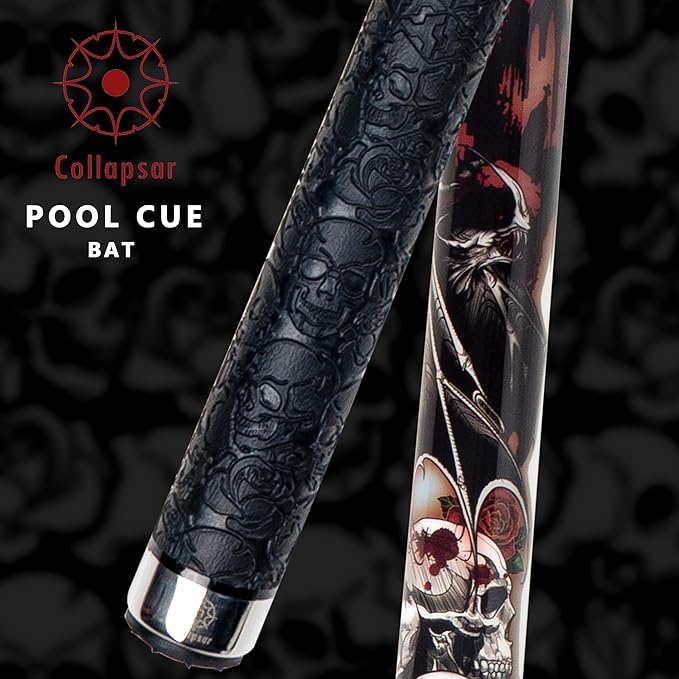 Collapsar CBP Pool Stick with 1X1 Hard Case,13mm Tip with Low Deflection Technology Billiard Cue,58" 2-Pieces 19-21 oz Professional Pool Cue Set