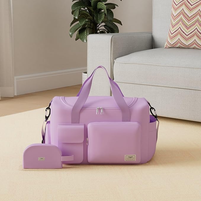 FIORETTO Women's Gym Duffle Bag with Shoes Compartment, 37L Capacity, Ideal for Travel, Gym, Sports, Duffel, Weekender