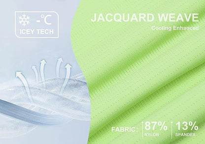 Esabel.C Jacquard Golf Shirts for Men Moisture Wicking Short Sleeve Performance Dry Fit Active Mens Polo Shirts