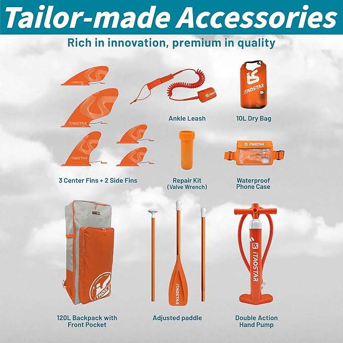 Joy 8'×29"/11'×35" Inflatable Paddle Board for Kids, One-Stop Premium SUP Accessories, Stand Up Paddle Board for More Balance, Tailored Fins for More Fun