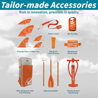 Joy 8'×29"/11'×35" Inflatable Paddle Board for Kids, One-Stop Premium SUP Accessories, Stand Up Paddle Board for More Balance, Tailored Fins for More Fun