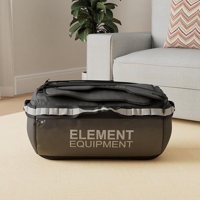 Element Equipment Trailhead Duffel Bag Shoulder Straps Waterproof Black/Grey Large