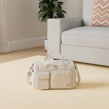 FIORETTO Women's Gym Duffle Bag with Shoes Compartment, 37L Capacity, Ideal for Travel, Gym, Sports, Duffel, Weekender