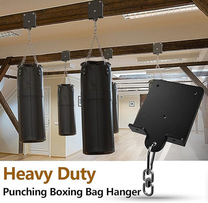 1200lb Heavy Punching Boxing Bag Hanger, 360° Beam Punching Bag Hanger, Rafter Heavy Bag Mount Hook, Punching Bag Mounting Bracket, Rotation Wall Ceiling Mount Bracket for Muay Thai,Yoga Swing,Hammock