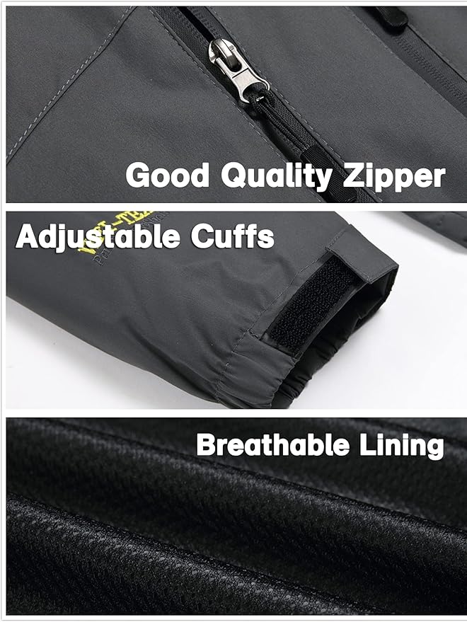 GIISAM Mens Windproof Jacket Waterproof Lightweight Mountain Sport Jacket for Men Hooded Windbreaker Raincoat
