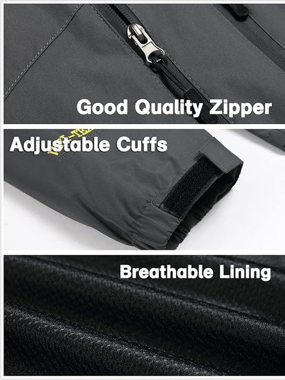 GIISAM Mens Windproof Jacket Waterproof Lightweight Mountain Sport Jacket for Men Hooded Windbreaker Raincoat