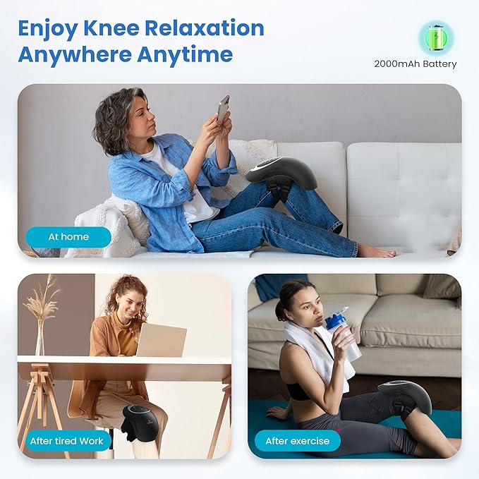 Knee Massager with Heat -[2025 Upgraded Version] Ideal Gift for Women,Men,Heating and Vibrating Pain Relief Knee Massager for Arthritis,Stretched Ligament,Joints and Muscles Injuries