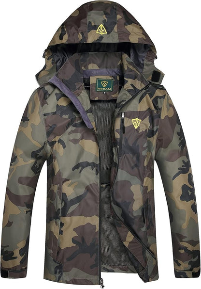 GIISAM Mens Windproof Jacket Waterproof Lightweight Mountain Sport Jacket for Men Hooded Windbreaker Raincoat