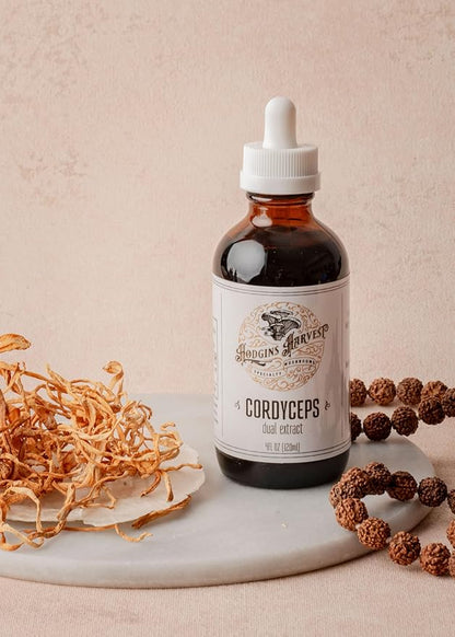 Hodgins Harvest Organic Cordyceps Tincture | Made with Mushrooms Grown On Our Farm in The USA | Dual Extract | Extra-Concentrated (2 fl oz)