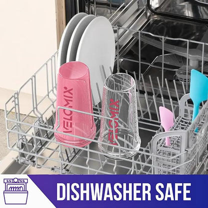 '-2 Pack- 28 oz Protein Shaker Bottles for Protein Mixes - 2x Wire Whisk | Leak Proof Shaker Cups for Protein Shakes | Protein Shaker Bottle Pack (Pink/Transparent)