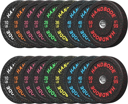 2-Inch Bumper Plates High Bounce, Olympic Weight Plate Set 45/100/160/190/260/300lb, Barbell Weight Plates Set for Home Gym, Colored Weights Rubber Strength Training Plate for Weight Lifting