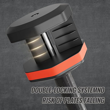 VEICK 25/55 lbs Adjustable Dumbbell with Anti-Slip Turning Handle, Fast Adjust Weight for Men Women, Exercise Equipment with Tray for Home Gym Full Body Workout Fitness