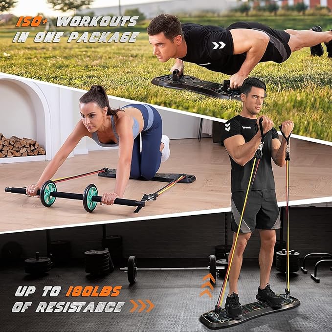 LALAHIGH Portable Home Gym System: Large Compact Push 20 Fitness