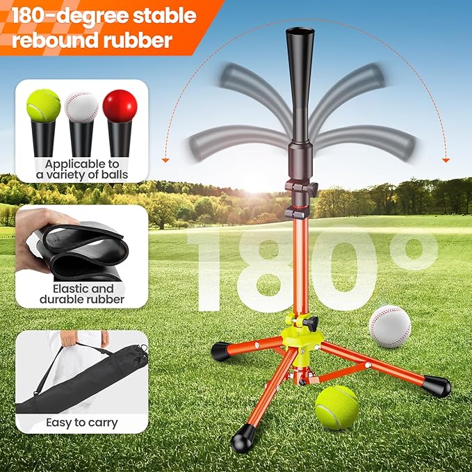 2025 New Upgrade Portable Batting Tee for Baseball/Softball,23.23 to 40.16 Inch Baseball Tee for Kids,Batting Tee,Softball Tee,Youth Hitting Tee,Teeball Tee,Travel Tee,Easy Adjustable Height