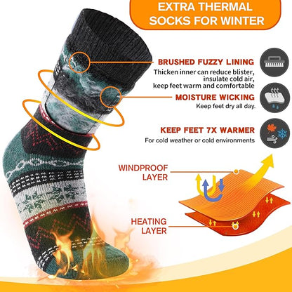 3 Pairs Warm Thermal Socks for Women & Men Winter Ski Thick Boot Insulated Socks for Cold Weather