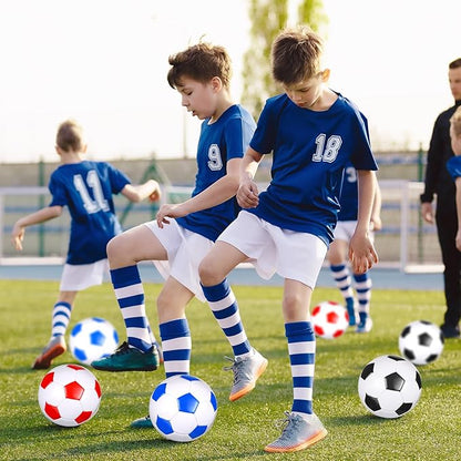 Jenaai 24 Pcs Operation Christmas Deflated Soccer Balls with Pump Bulk Official Size Soccer Ball for Teen Adult Kid Indoor Outdoor Outside Sport Training Party Gift Christian Charity Donation