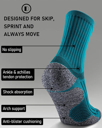 Elite Cushioned Compression Mid-crew Socks 4-Pack for Youth Women Men