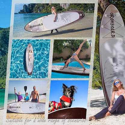 10’6/11’6 Inflatable Stand Up Paddle Board with Premium Paddleboards Accessories, Wide Stable Designed SUP Paddleboard for Adults & Youth.