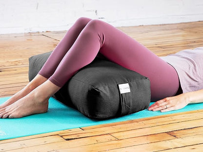 Sol Living Yoga Bolster Pillow Rectangular Meditation Cushion Cotton Meditation Accessories for Restorative Yoga Meditation Pillow Yoga Pillow Firm Body Pillow Bolster Pillow for Legs Removable Cover