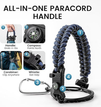 128oz Insulated Water Bottle, Triple Wall Vacuum Stainless Steel Water Bottles - Keeps Cold 48H, Reusable One Gallon Jug for Gym, Sports, Camping, Hiking,Travel, Midnight Blue Speckle