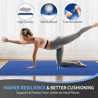 CAMBIVO Extra Wide Yoga Mat for Women and Men (72"/84"x 32"x 1/4") TPE Workout Mat, Non-slip Large Exercise Fitness Mat for Yoga, Pilates, Workout