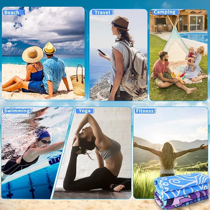 2 Pack Lightweight Thin Beach Towel Oversized 71"x32"
