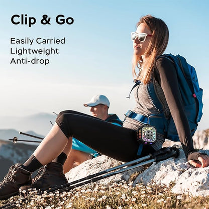 INSMY IP67 Waterproof Bluetooth Speaker, Shower Speaker Portable Small Clip-on, Multi Sync 100+ Speakers, Big Volume Booming Bass, 24H Playtime/Floatable/RGB Lights for Outdoor/Kayak/Beach (Black)