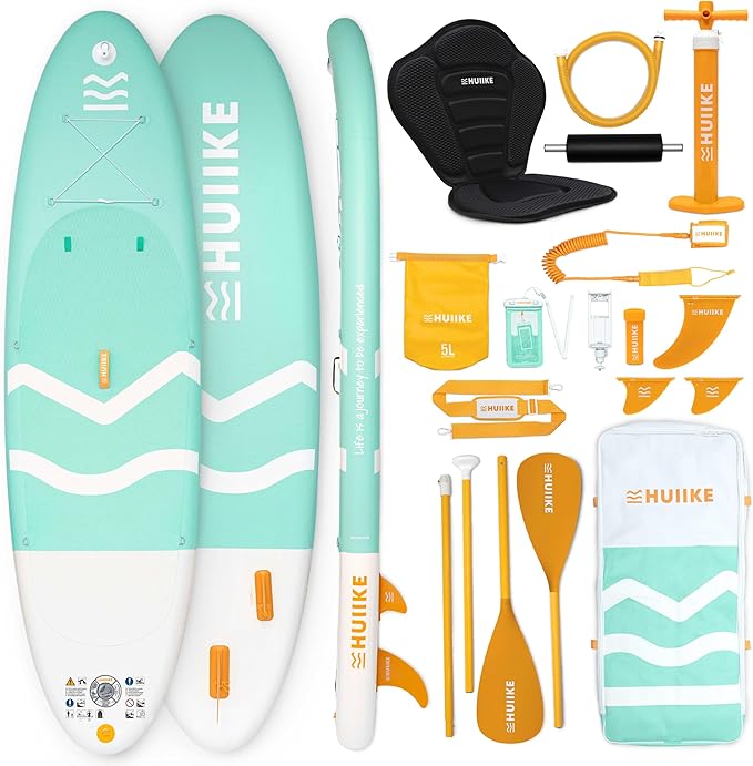 Inflatable Paddle Board for Adults with Accessories Included, Oar, Fins, Pump. Stand Up Paddleboard Great Stability and Resistance. 10’ x 33" x 5.9", Maximum Load 286 lb