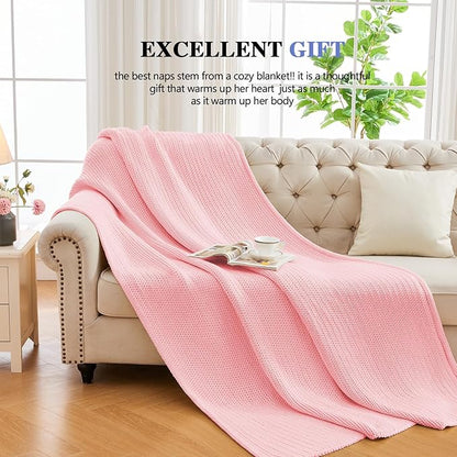L'AGRATY Knitted Weighted Blanket - 60"x80" 20lbs Cooling Chunky Knit Heavy Blanket for Adults Braided Crochet Throw Thick Cable Yarn Knit Decorative No Beads Evenly Weighted Machine Washable