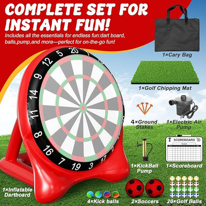 Inflatable Soccer Dart Board, Giant Kick Darts,Indoor Outdoor Lawn Yard Games for Kids Adults Family, Big Jumbo Carnival Games for Party | 6ft Dart Boards with Pump Accessories