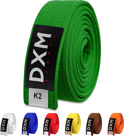 DXM SPORTS BJJ Jiu Jitsu Belt - Taekwondo Karate Belt - Martial Arts Uniform Ranking Judo Belt Double Stitched for Kids Adult