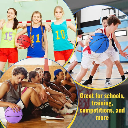 Jerify 12 Pack Official Size Rubber Basketballs for Kids Child Junior Youth Indoor Outdoor Sports Basket Balls with Pump Back to School Student Gifts Operation Christmas Bulk Items