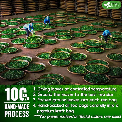 FreshDrinkUS, Premium 35 Parsley Leaf Tea Bags, 100% Natural & Pure from Parsley Leaves. Loose Leaf Parsley Herbal Tea. Made with Natural Material Tea Bags. No Sugar, No Caffeine, No Gluten, Vegan.