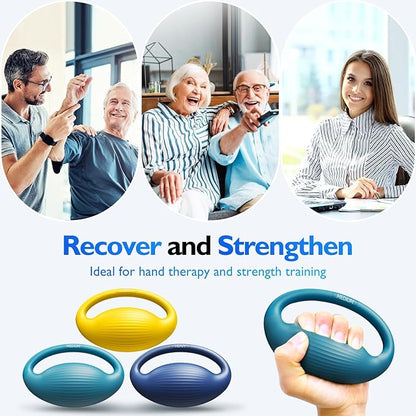 FitBeast Hand Exercise Balls - 3 Resistance Levels Stress Balls for Adults, Squeeze Balls for Hand Therapy, Rehabilitation, Arthritis, Muscle Building