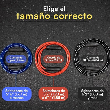 Elite Jumps Muay Thai 2.0 Weighted Jump Rope - Designed for High-Intensity Training, Muay Thai, & MMA Workouts - Heavy 1.3lb PVC Jump Ropes for Fitness