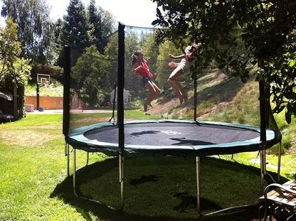 Happy Trampoline Round Trampolines 14 FT, 15 FT, 16 FT - ASTM Approved - Outdoor Gymnastic Trampolines for Adults and Kids with Net Enclosure