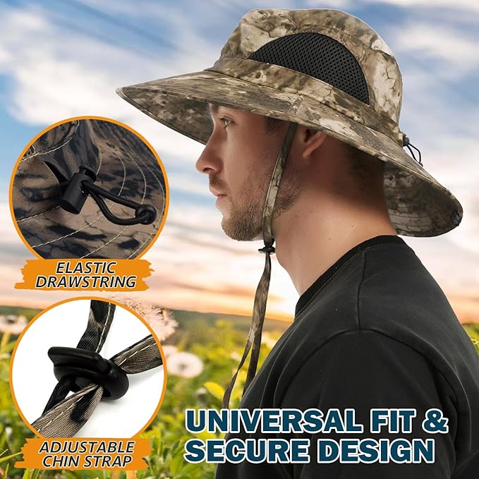 EINSKEY Wide Brim Sun Hat, UPF 50+ UV Protection Waterproof Packable Bucket Hat for Men & Women, Fishing Hiking Beach Garden