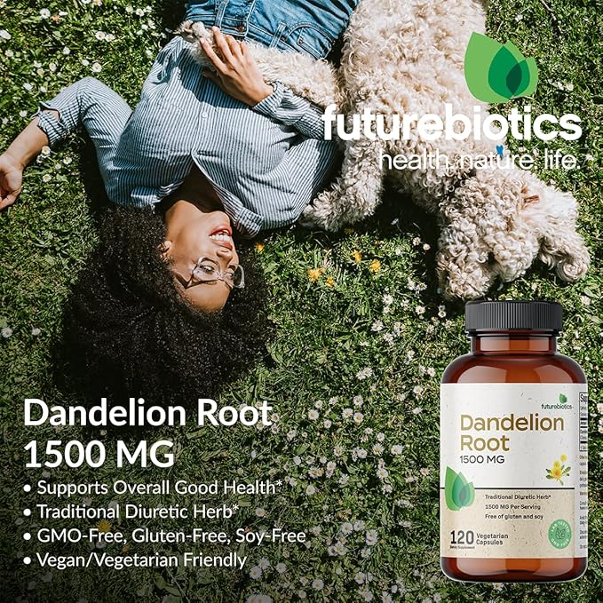 Futurebiotics Dandelion Root 1500 MG per Serving Traditional Diuretic Herb, Non-GMO, 120 Vegetarian Capsules