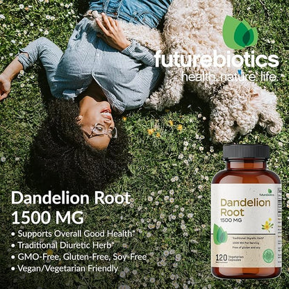 Futurebiotics Dandelion Root 1500 MG per Serving Traditional Diuretic Herb, Non-GMO, 120 Vegetarian Capsules