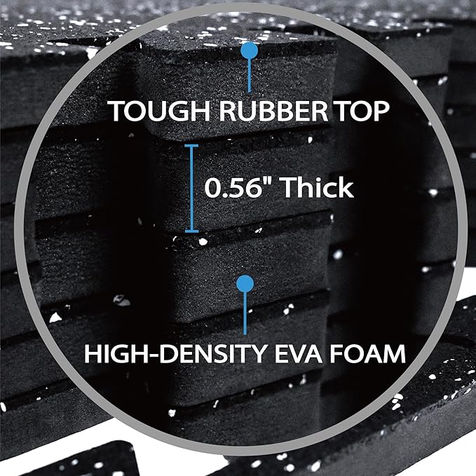 0.56 Inch Thick 48 Sq Ft Gym Flooring 12 Tiles